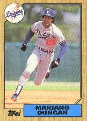 1987 Topps Baseball Cards      199     Mariano Duncan
